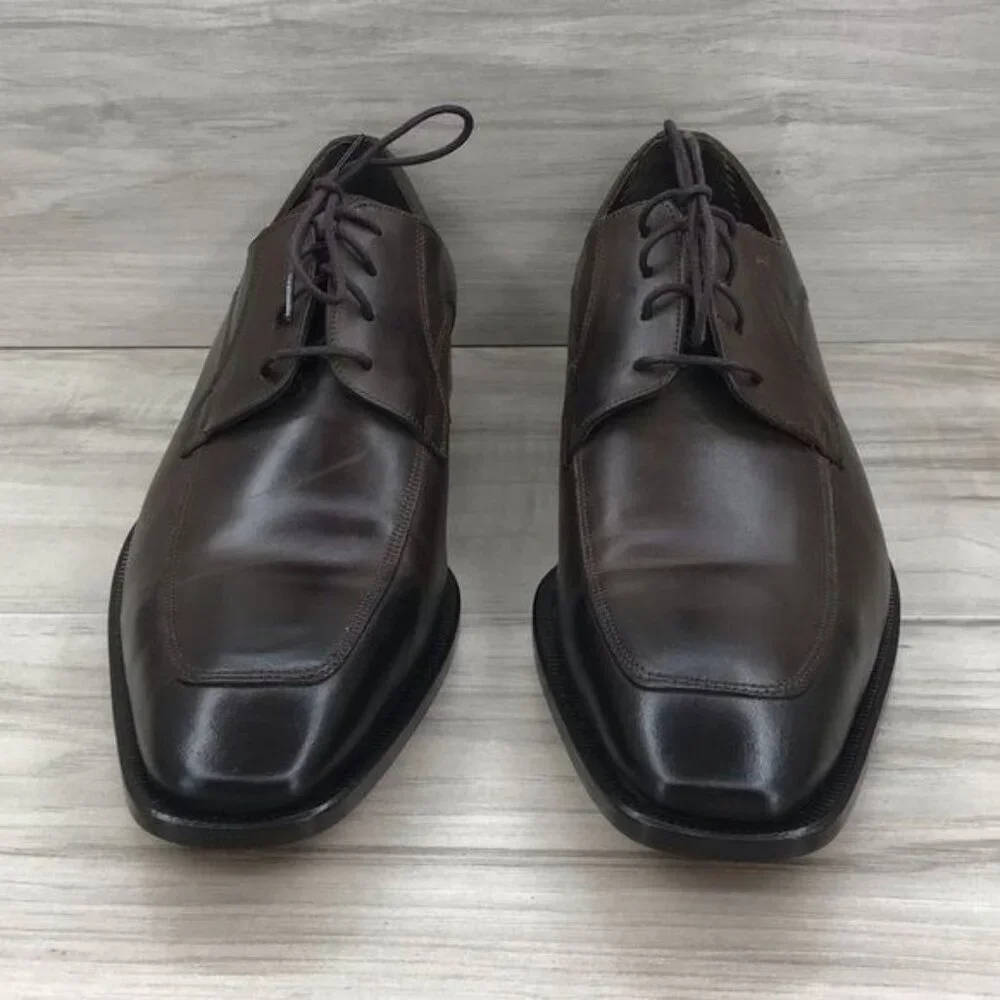 Sarar Dress Shoes Men's EU 44 Brown Leather Derby Oxford Lace Up